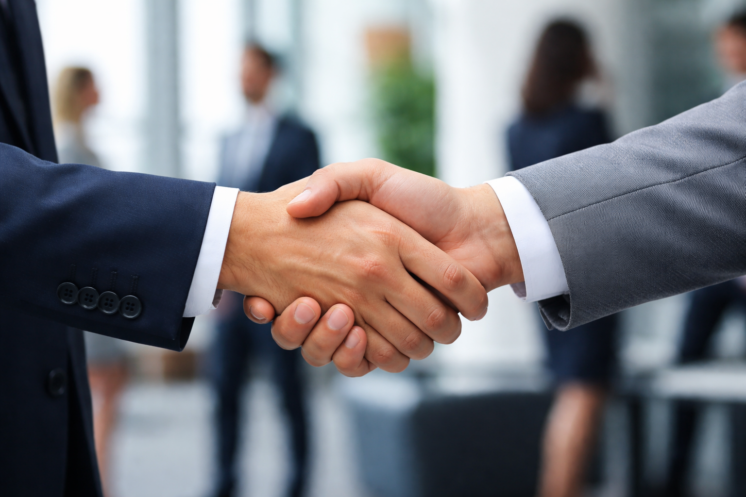 Business cooperation handshake